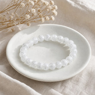 Crackle Quartz Round Bracelet - 8mm from Stonebridge Imports