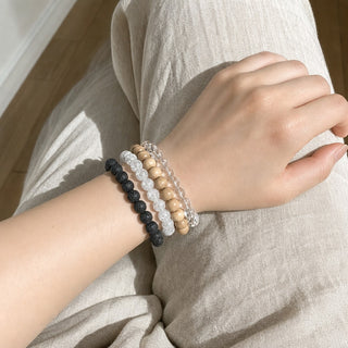 Crackle Quartz Round Bracelet - 8mm from Stonebridge Imports