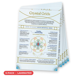Crystal Grids QuickStudy Guide laminated 5-pack, double-sided 160 x 240 mm
