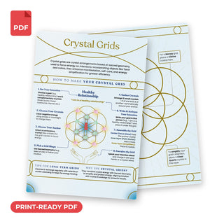 Crystal Grids QuickStudy Guide print-ready PDF, front and back