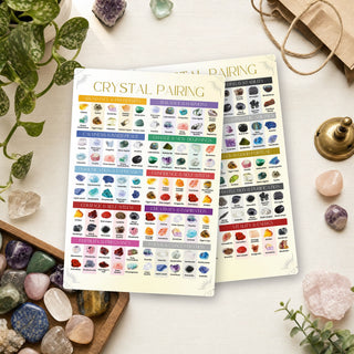 Crystal Pairing QuickStudy Guide front and back on a shop counter