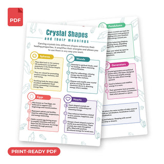 Crystal Shapes and Their Meanings QuickStudy Guide print-ready PDF, front and back