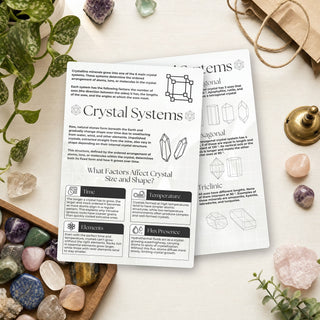 Crystal Systems QuickStudy Guide front and back on a shop counter