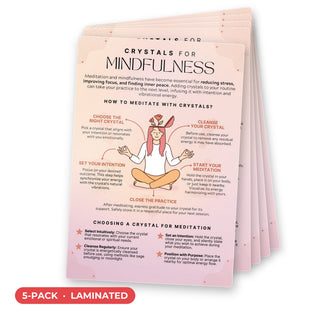 Crystals for Mindfulness QuickStudy Guide laminated 5-pack, double-sided 160 x 240 mm