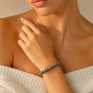 Agate Druzy Electroplated Rainbow Round Bracelet - 8mm (Enhanced) from Stonebridge Imports