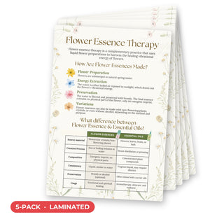 Flower Essence Therapy QuickStudy Guide laminated 5-pack, double-sided 160 x 240 mm