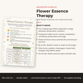 What's inside the Flower Essence Therapy QuickStudy Guide: How flower essences are made and used