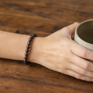 Garnet B Faceted Round Bracelet - 8mm from Stonebridge Imports