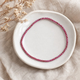 Garnet bead bracelet, lifestyle photo