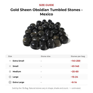 Gold Sheen Obsidian Tumbled Stones - Mexico from Stonebridge Imports
