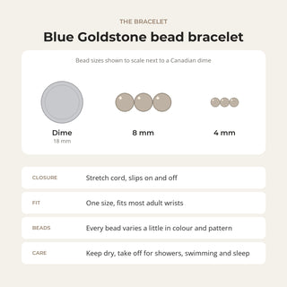 Goldstone Blue Round Bracelet (Synthetic) from Stonebridge Imports