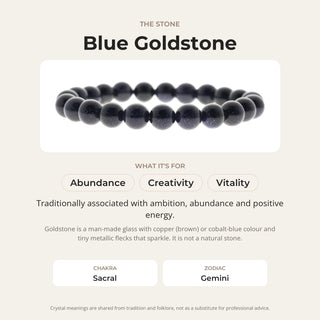Goldstone Blue Round Bracelet (Synthetic) from Stonebridge Imports