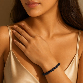 Goldstone Blue Round Bracelet (Synthetic) from Stonebridge Imports