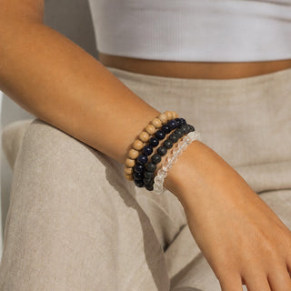 Goldstone Blue Round Bracelet (Synthetic) from Stonebridge Imports