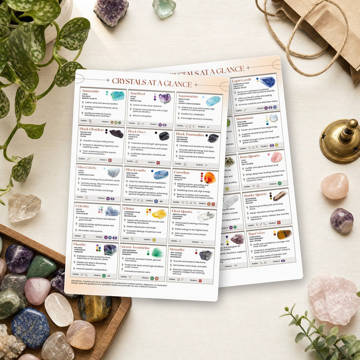 QuickStudy Guide 2.0 - Healing Crystals (Hardcopy 5-pack) from Stonebridge Imports
