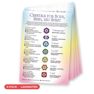Healing Properties of Common Crystals QuickStudy Guide laminated 5-pack, double-sided 160 x 240 mm