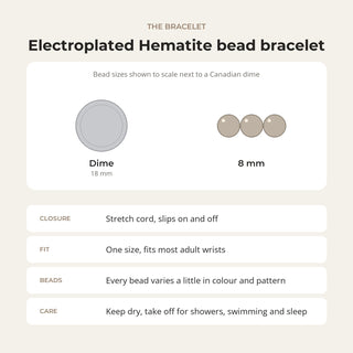 Hematite Electroplated Bead Bracelet (Enhanced) from Stonebridge Imports