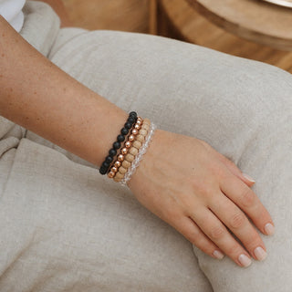 Hematite Electroplated Bead Bracelet (Enhanced) from Stonebridge Imports