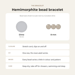 Hemimorphite Round Bracelet - 8mm from Stonebridge Imports