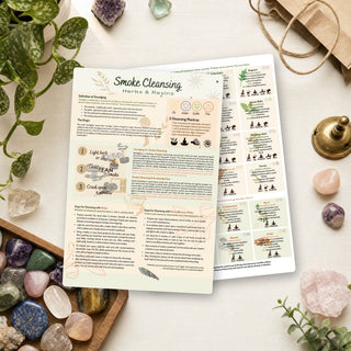 Herbs & Cleansing QuickStudy Guide front and back on a shop counter