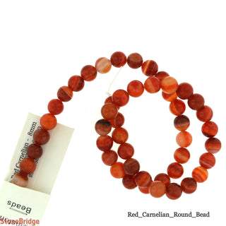 Dark Red Carnelian - Round Strand 15" - 8mm    from Stonebridge Imports