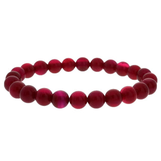 Agate Cherry Red Round Bracelet - 8mm    from Stonebridge Imports