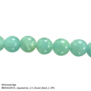 Aquamarine E Bead Strand 7" - 8mm from Stonebridge Imports