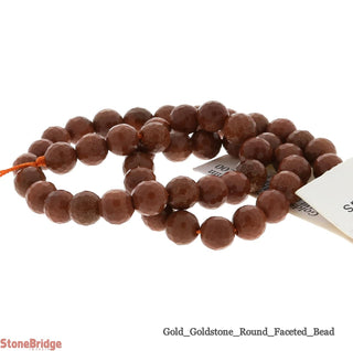 Brown Goldstone Bead Strand 15" - 8mm Faceted from Stonebridge Imports