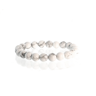 Howlite White Bead Bracelet 8mm from Stonebridge Imports