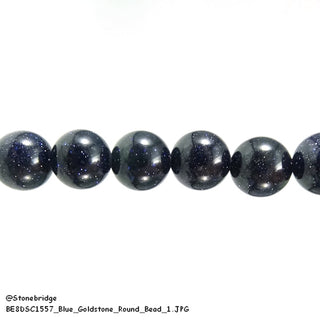 Blue Goldstone Bead Strand (Synthetic) 15" - 6mm from Stonebridge Imports
