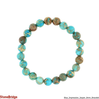 Blue Impression Jasper Round Bracelet - 8mm    from Stonebridge Imports