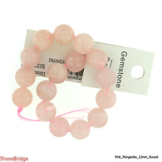 Pink Morganite Bead Strand 7" - 12mm from Stonebridge Imports