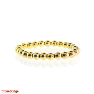 Hematite Electroplated Bead Bracelet 8mm Gold   from Stonebridge Imports
