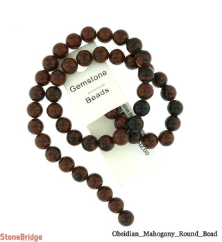 Obsidian Mahogany - Round Strand 15" - 6mm from Stonebridge Imports