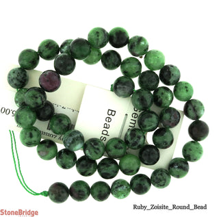 Ruby Zoisite - Round Strand 15" - 6mm from Stonebridge Imports