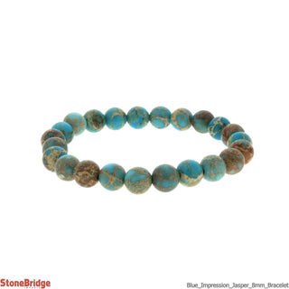 Blue Impression Jasper Round Bracelet - 8mm    from Stonebridge Imports