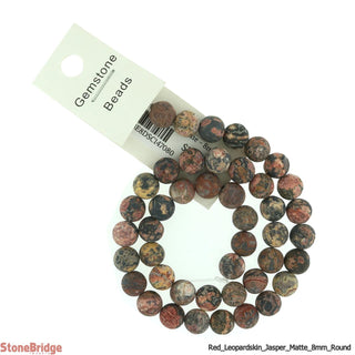 Red Leopardskin Jasper Bead Strand 15" - 8mm Matte from Stonebridge Imports
