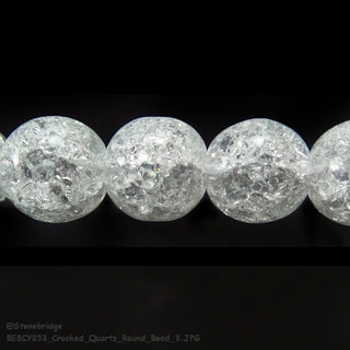 Crackle Quartz Round Strand 15" - 6mm from Stonebridge Imports