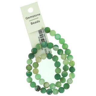 Druzy Agate Bead Bracelet 15" - 8mm Green Matte (Enhanced) from Stonebridge Imports