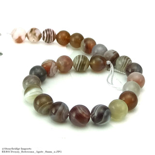 Botswana Agate Bead Strand 7" - 8mm from Stonebridge Imports