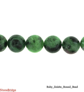 Ruby Zoisite - Round Strand 15" - 6mm from Stonebridge Imports