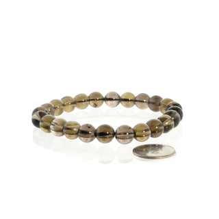 Smoky Quartz Round Bracelet - 8mm from Stonebridge Imports