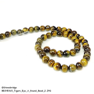 Tiger's Eye A Bead Strand 15" - 8mm from Stonebridge Imports