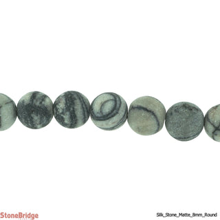 Silk Stone Bead Strand 15" - 6mm Matte from Stonebridge Imports