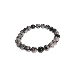 Obsidian Bead Bracelet 8mm Snowflake from Stonebridge Imports