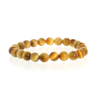 Gold Tiger's Eye Bead Bracelet Yellow 8mm from Stonebridge Imports