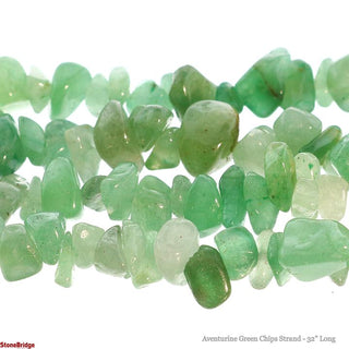 Green Aventurine Chip Strands - 3mm to 5mm    from Stonebridge Imports
