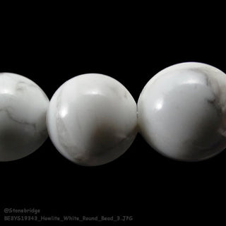 Howlite White - Round Strand 15" - 4mm    from Stonebridge Imports