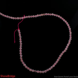 Rose Quartz Bead Strand 15" - 4mm Faceted from Stonebridge Imports