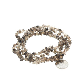 Smoky Quartz Bead Strand 32" - 3-5mm Chip from Stonebridge Imports